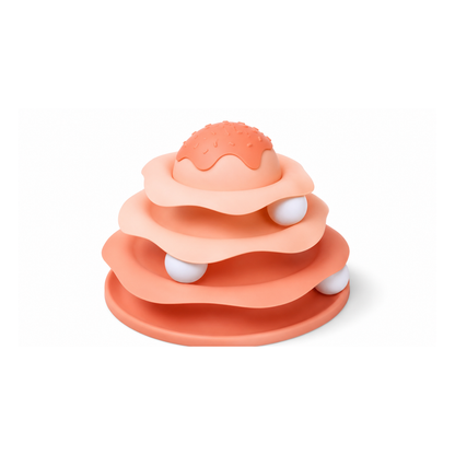 Multi-Level Interactive Rolling Ball Track Toy for Cats and Kittens