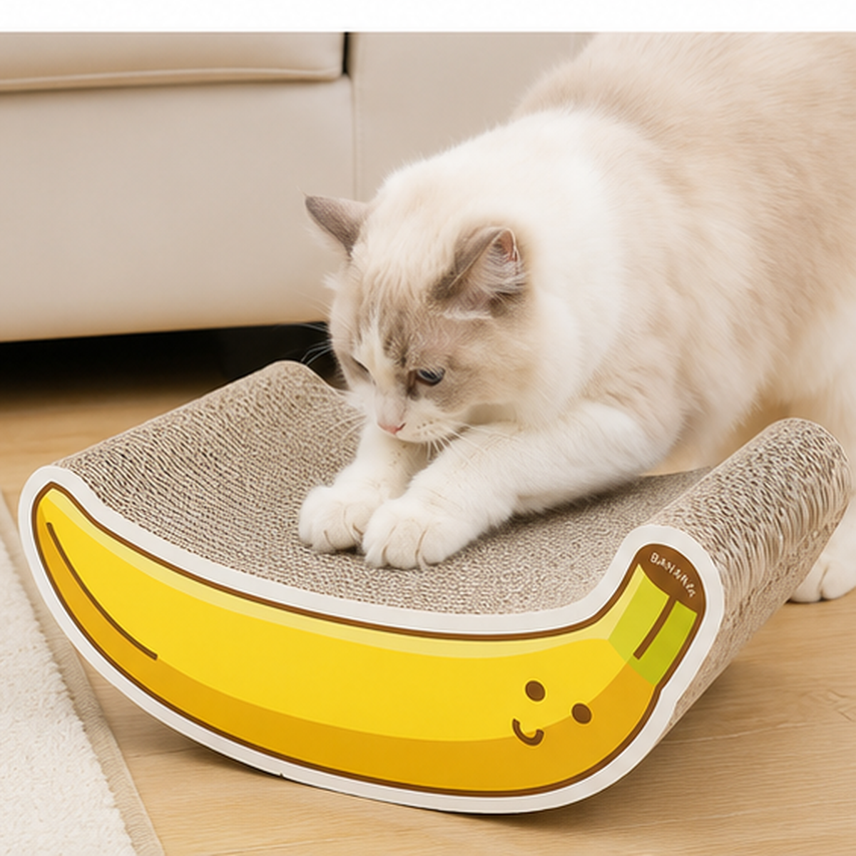 Cartoon Corrugated Cardboard Cat Scratcher Lounge Bed