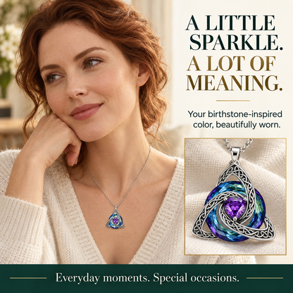 🎁Celtic Knot Birthstone Necklace — A Meaningful Gift for Her✨