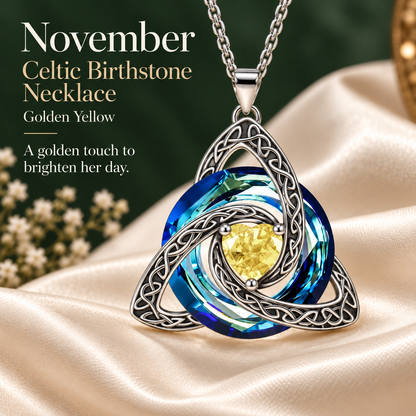 🎁Celtic Knot Birthstone Necklace — A Meaningful Gift for Her✨