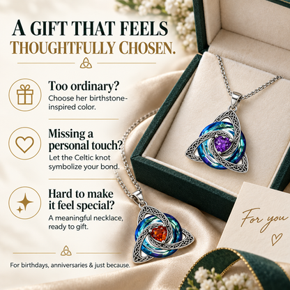 🎁Celtic Knot Birthstone Necklace — A Meaningful Gift for Her✨
