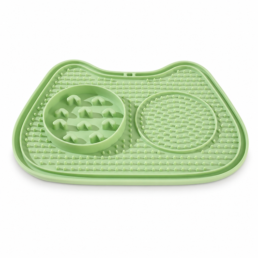 Silicone Slow Feeder Dog Bowl and Lick Mat with Suction Base