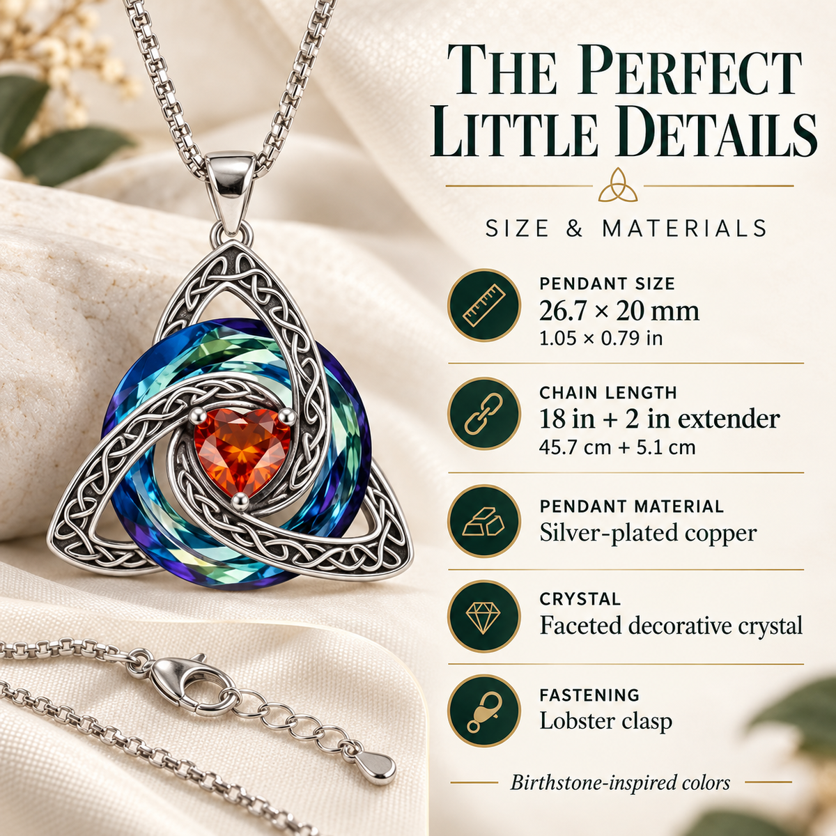 🎁Celtic Knot Birthstone Necklace — A Meaningful Gift for Her✨